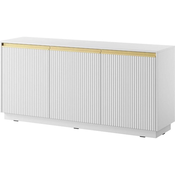 FURNLUX Buffet Royal Blanc Et Or 154cm / Couleur principale : Blanc / Dimensions : 154 x 72 x 39 cm