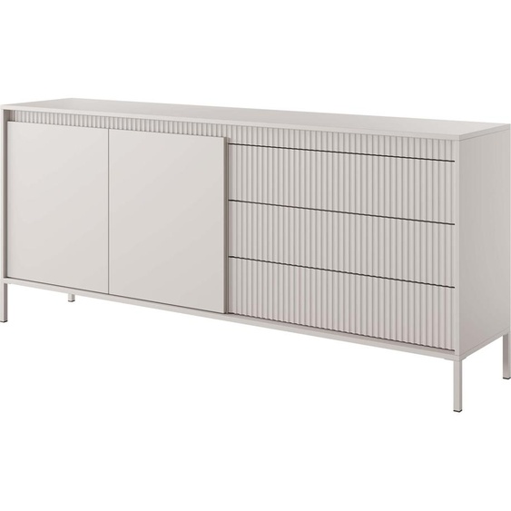 FURNLUX Sideboard Sensation Blanc 187cm / Couleur principale : Beige / Dimensions : 187 x 81 x 39 cm