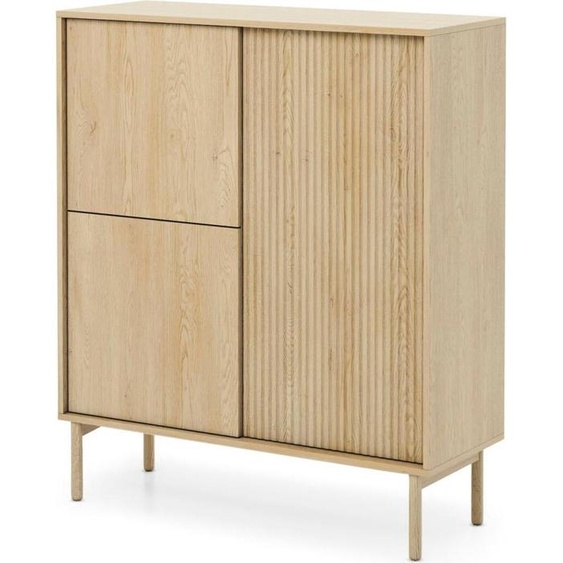 FURNLUX Buffet Tavo chêne 104cm / Couleur principale : Beige / Dimensions : 104 x 122 x 40 cm