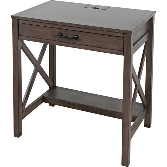 FURNLUX Bureau Avola brun foncé 76cm / Couleur principale : brun / Dimensions : 76 x 79 x 51 cm