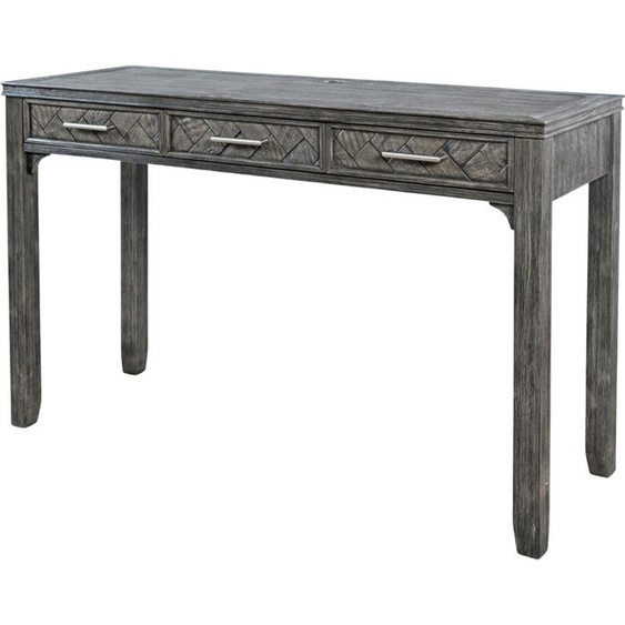 FURNLUX Bureau Avola Gris Marron Et Argent 122cm / Couleur principale : Gris / Dimensions : 122 x 76 x 46 cm