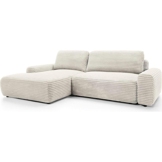 FURNLUX Canapé dangle Cordon Crème Blanc Et Noir 264cm / Couleur principale : Beige / Dimensions : 264 x 85 x 162 cm