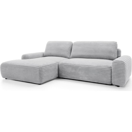 FURNLUX Canapé dangle Cordon Gris Clair Et Noir 264cm / Couleur principale : Gris / Dimensions : 264 x 85 x 162 cm