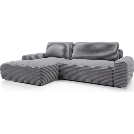 FURNLUX Canapé dangle Cordon Gris Et Noir 264cm / Couleur principale : Gris / Dimensions : 264 x 85 x 162 cm