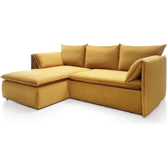 FURNLUX Canapé dangle Jaune dor Et noir 230cm / Couleur principale : Jaune / Dimensions : 230 x 91 x 166 cm