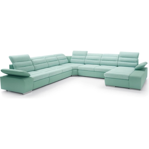 FURNLUX Canapé dangle Korfu Vert Et Argent 365cm / Couleur principale : Vert / Dimensions : 365 x 100 x 365 cm