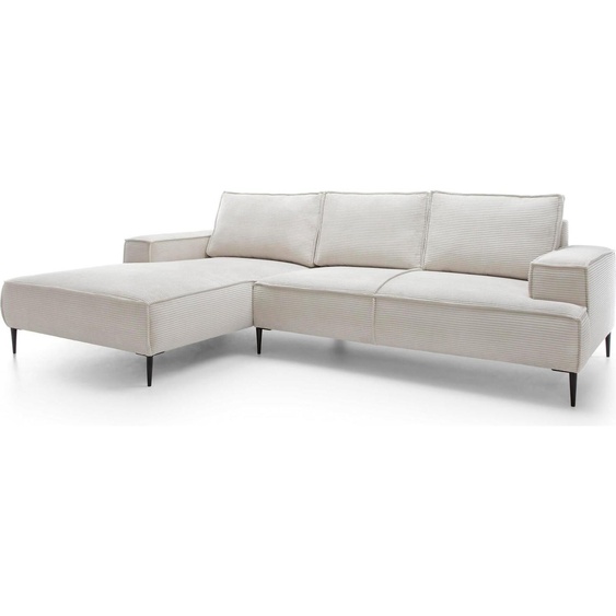 FURNLUX Canapé dangle Olmo Crème Blanc Et Noir 275cm / Couleur principale : Beige / Dimensions : 275 x 83 x 173 cm