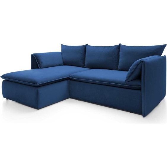 FURNLUX Canapé dangle Or Bleu Et Noir 230cm / Couleur principale : Bleu / Dimensions : 230 x 91 x 166 cm