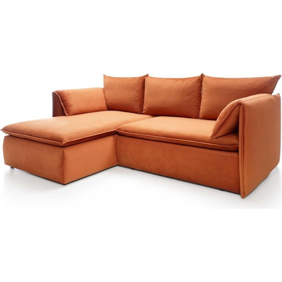 FURNLUX Canapé dangle Or Orange Et Noir 230cm / Couleur principale : Orange / Dimensions : 230 x 91 x 166 cm