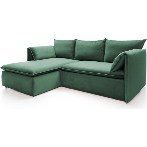 FURNLUX Canapé dangle Or Vert Et Noir 230cm / Couleur principale : Vert / Dimensions : 230 x 91 x 166 cm