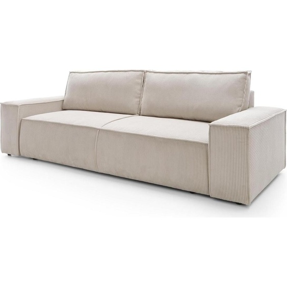 FURNLUX Canapé Fiord Beige Et Noir 257cm / Couleur principale : Beige / Dimensions : 257 x 85 x 102 cm