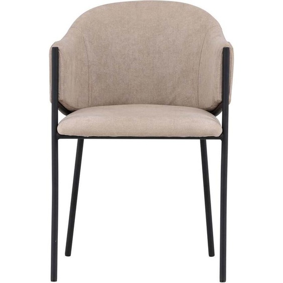 FURNLUX Chaise de salle à manger Evelina Beige Und Black 54cm / Hauptfarbe : Beige / Dimensions : 54 x 62 x 80 cm