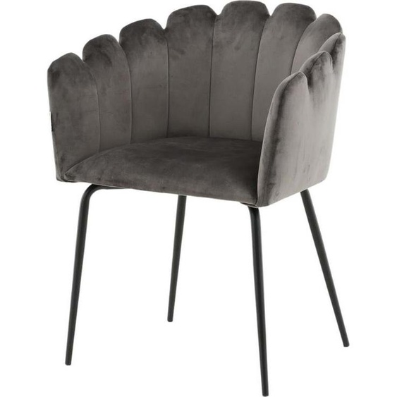 FURNLUX Chaise de salle à manger Limhamn Gris Et Noir 61cm / Couleur principale : Gris / Dimensions : 61 x 54 x 77 cm