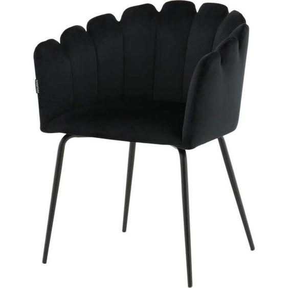 FURNLUX Chaise de salle à manger Limhamn Noir 61cm / Hauptfarbe : Schwarz / Abmessungen : 61 x 54 x 77 cm