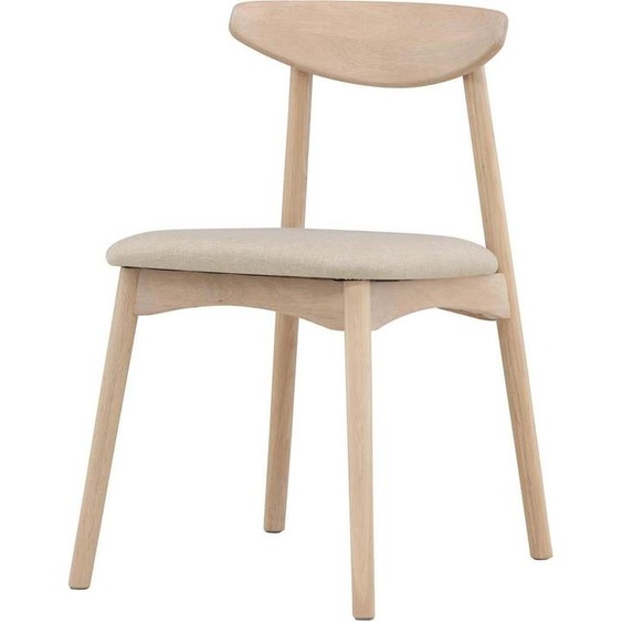 FURNLUX Chaise de salle à manger Ven Beige Und Oak 47cm / Hauptfarbe : Beige / Dimensions : 47 x 54 x 80 cm