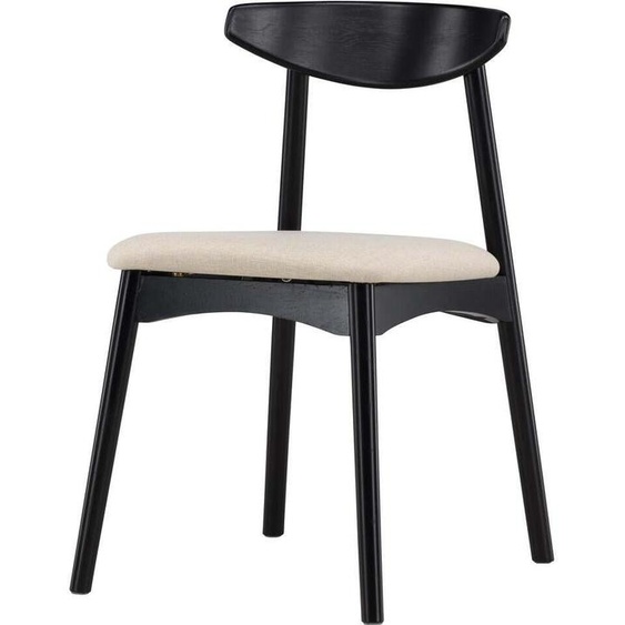 FURNLUX Chaise de salle à manger Ven Beige Et Noir 47cm / Couleur principale : Noir / Dimensions : 47 x 54 x 80 cm