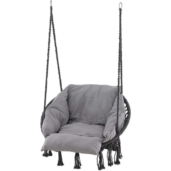 FURNLUX Fauteuil suspendu dextérieur Hamtic Gris et Gris foncé 80cm / Couleur principale : Gris / Dimensions : 80 x 60 x 90 cm