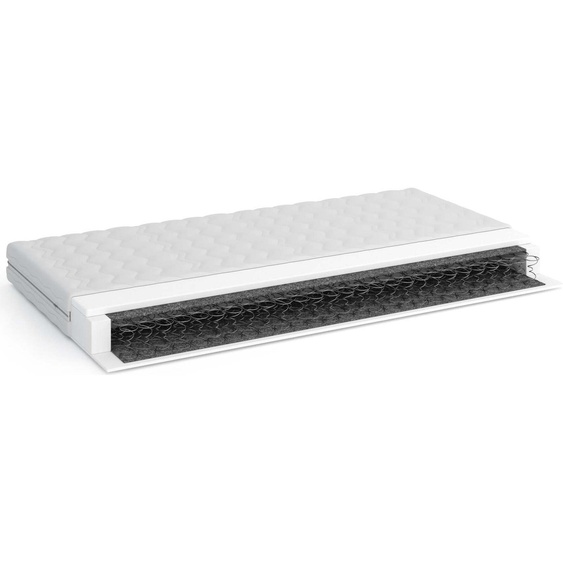 FURNLUX Matelas à ressorts Capri White 140x200cm / Hauptfarbe : Weiß / Abmessungen : 140 x 200 x 15 cm