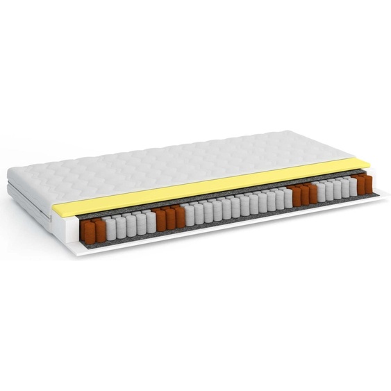 FURNLUX Matelas à ressorts Luno White 90x190cm / Hauptfarbe : Weiß / Abmessungen : 90 x 190 x 18 cm