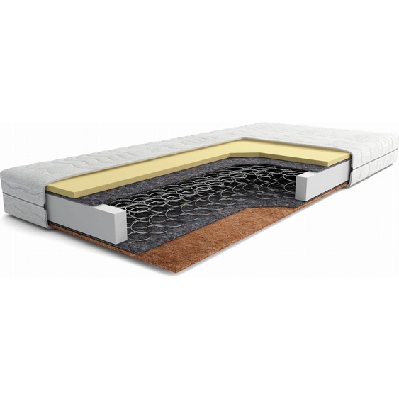FURNLUX Matelas à ressorts Pollo White 120x200cm / Hauptfarbe : Weiß / Abmessungen : 120 x 200 x 15 cm