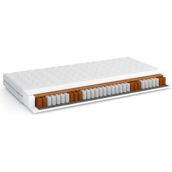 FURNLUX Matelas à ressorts Prada White 90x200cm / Hauptfarbe : Weiß / Abmessungen : 90 x 200 x 18 cm