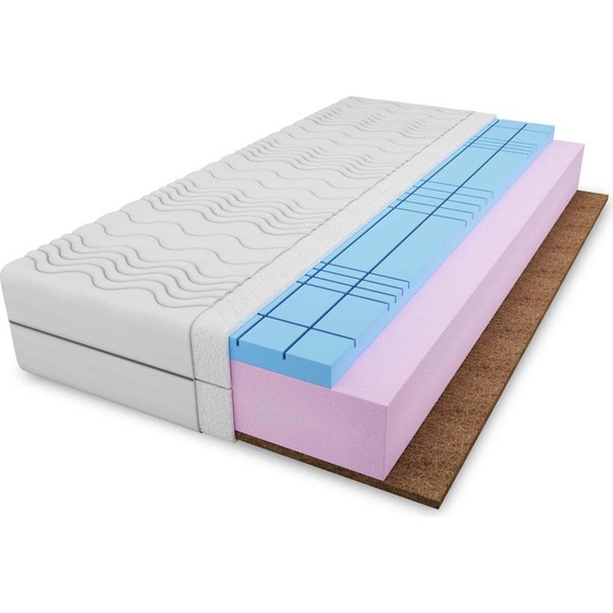 FURNLUX Matelas sans ressorts Malia Blanc 140x200cm / Couleur principale : blanc / Dimensions : 140 x 200 x 15 cm