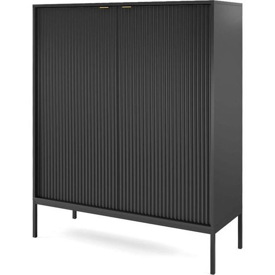 FURNLUX Sideboard Avon Noir 104cm / Couleur principale : Noir / Dimensions : 104 x 125 x 39 cm