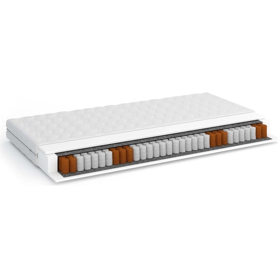 FURNLUX Matelas à ressorts Pass White 90x190cm / Hauptfarbe : Weiß / Abmessungen : 90 x 190 x 18 cm