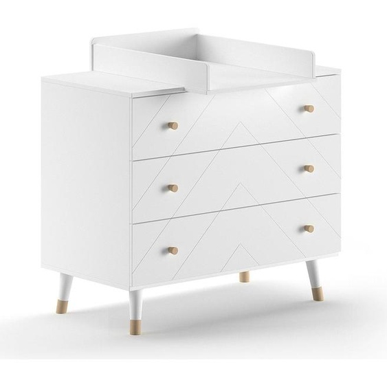 FURNLUX Table à langer Billy Blanc 100cm / Couleur principale : Blanc / Dimensions : 100 x 74 x 100 cm