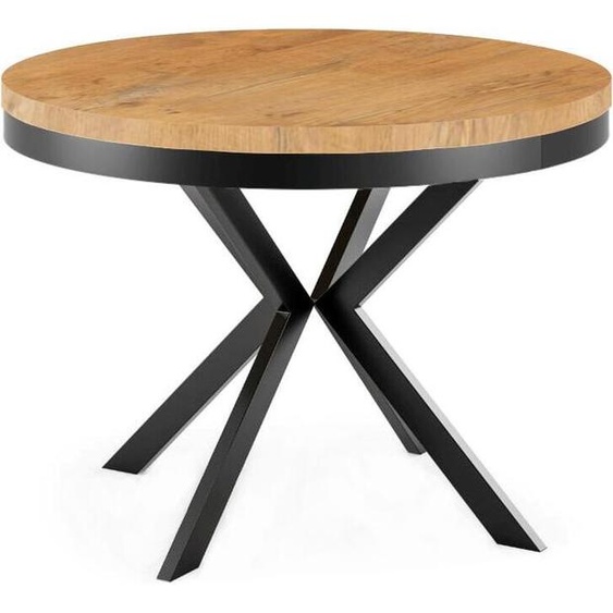 FURNLUX Table à manger Edder Marron 120cm / Couleur principale : Beige / Dimensions : 120 x 76 x 196 cm