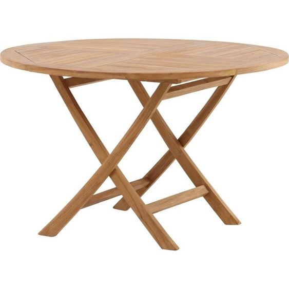 FURNLUX Table à manger Kenia Teak 120cm / Couleur principale : Marron / Dimensions : 120 x 120 x 75 cm