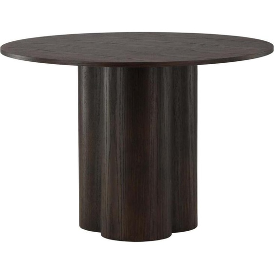 FURNLUX Table à manger Olivia Brown 110cm / Hauptfarbe : Braun / Abmessungen : 110 x 110 x 75 cm