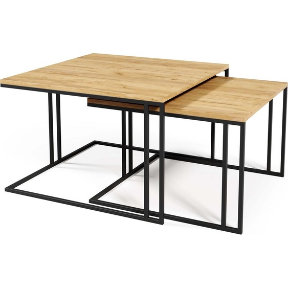 FURNLUX Table basse Astro Orange 76cm / Couleur principale : Beige / Dimensions : 76 x 50 x 76 cm