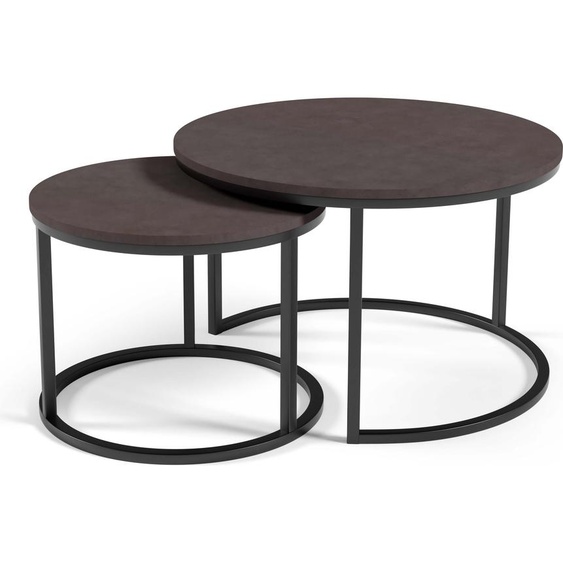 FURNLUX Table basse Corbeau Gris foncé 75cm / Couleur principale : Marron / Dimensions : 75 x 47 x 75 cm