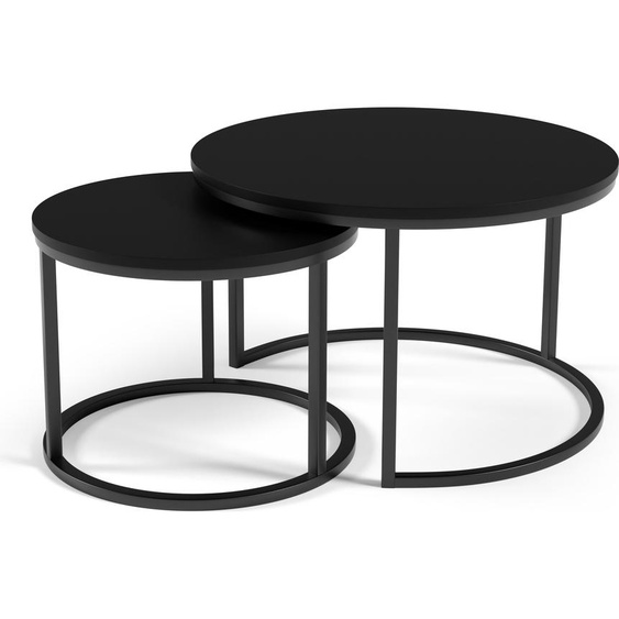 FURNLUX Table basse Corbeau Noir 75cm / Couleur principale : Noir / Dimensions : 75 x 47 x 75 cm