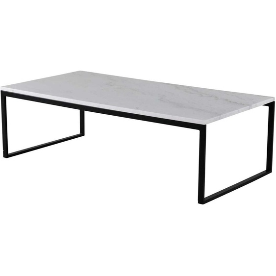 FURNLUX Table basse Estelle Marble White Und Black 60cm / Hauptfarbe : Weiß / Abmessungen : 60 x 120 x 36 cm
