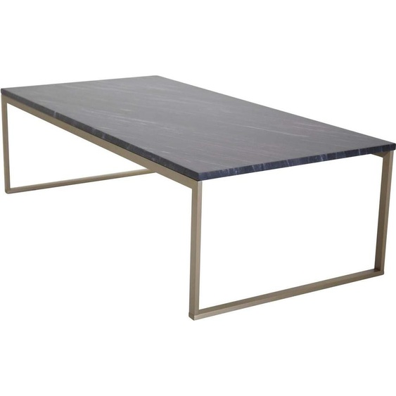 FURNLUX Table basse Estelle Marbre Gris Et Or 60cm / Couleur principale : Gris / Dimensions : 60 x 120 x 36 cm