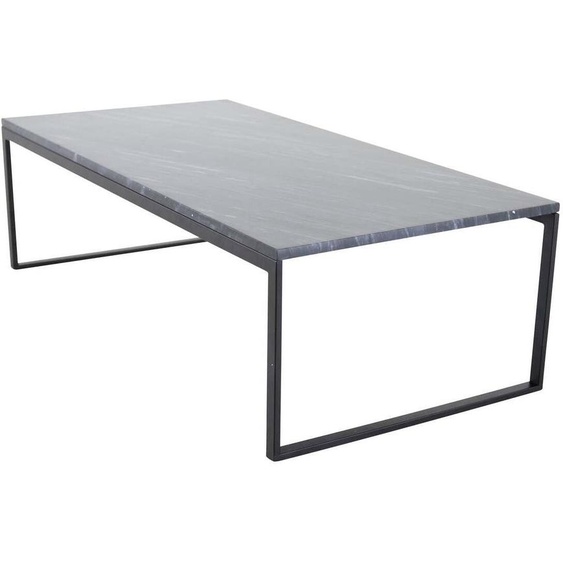 FURNLUX Table basse Estelle Marbre Noir Et Noir 60cm / Couleur principale : Noir / Dimensions : 60 x 120 x 36 cm