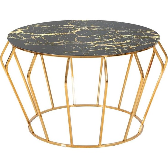 FURNLUX Table basse Histor Gold 45cm / Couleur principale : Gold / Dimensions : 45 x 78 x 78 cm