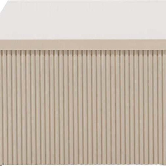 FURNLUX Table basse Lenox Beige 90cm / Hauptfarbe : Beige / Abmessungen : 90 x 90 x 30 cm