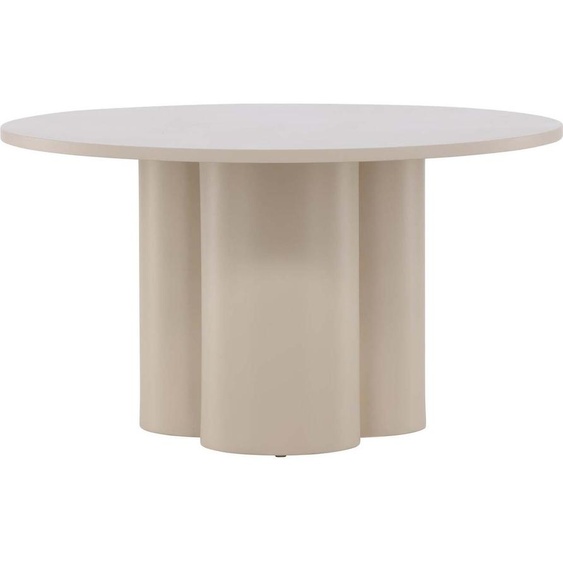 FURNLUX Table basse Olivia Beige 80cm / Hauptfarbe : Beige / Abmessungen : 80 x 80 x 45 cm