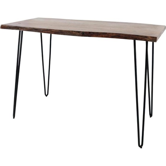 FURNLUX Table de salle à manger Avola Marron Et Noir 132cm / Couleur principale : Marron / Dimensions : 132 x 92 x 71 cm