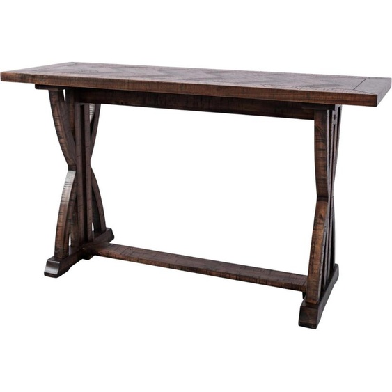 FURNLUX Table de salle à manger Avola Marron foncé 132cm / Couleur principale : Marron / Dimensions : 132 x 76 x 46 cm