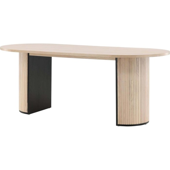 FURNLUX Table à manger Bianca Beige 90cm / Hauptfarbe : Beige / Dimensions : 90 x 200 x 75 cm