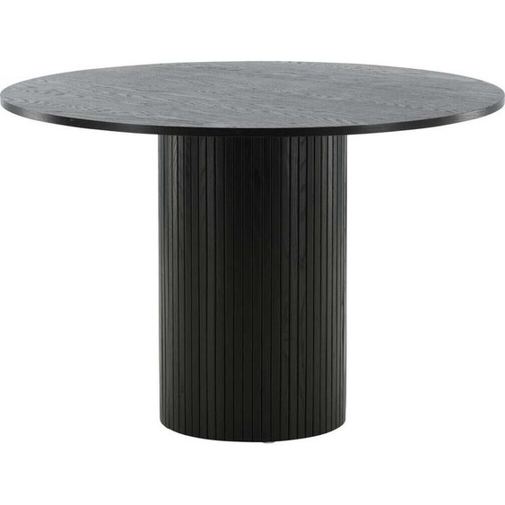 FURNLUX Table à manger Bianca Black 110cm / Hauptfarbe : Schwarz / Abmessungen : 110 x 110 x 75 cm