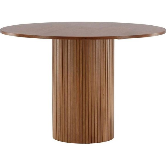 FURNLUX Table à manger Bianca Noyer 110cm / Hauptfarbe : Braun / Abmessungen : 110 x 110 x 75 cm