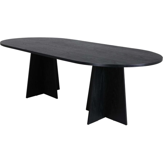 FURNLUX Table à manger Bootcut Black 115cm / Hauptfarbe : Schwarz / Abmessungen : 115 x 230 x 76 cm