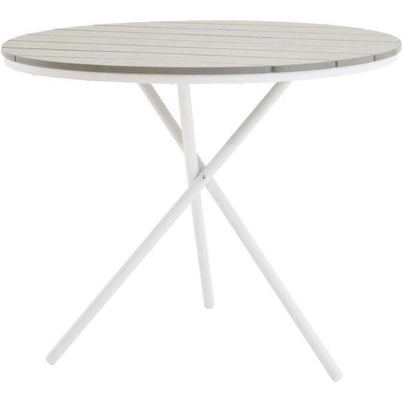 FURNLUX Table de salle à manger dextérieur Parma Gris et Blanc 90cm / Couleur principale : Gris / Dimensions : 90 x 90 x 74 cm