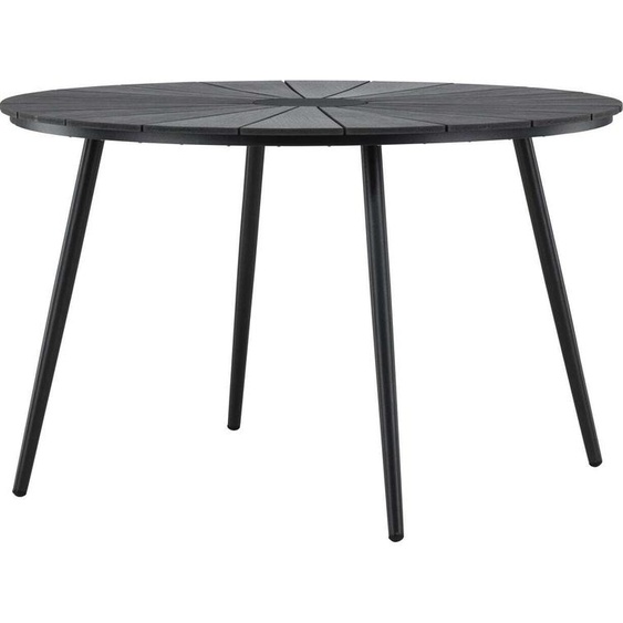 FURNLUX Table de salle à manger dextérieur San Vito Noir 120cm / Couleur principale : Noir / Dimensions : 120 x 120 x 74 cm