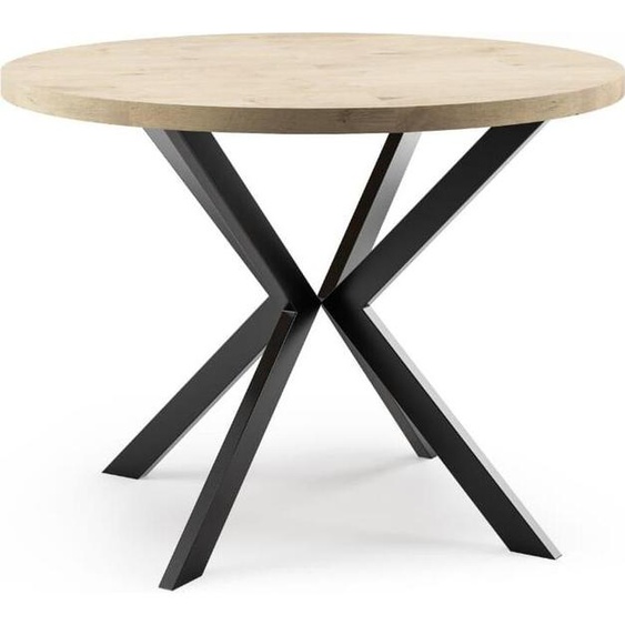FURNLUX Table de salle à manger Edder Chêne clair 120cm / Couleur principale : Beige / Dimensions : 120 x 76 x 196 cm
